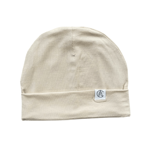Satin Lined Jersey Beanie-Beige – Aarin & Co.
