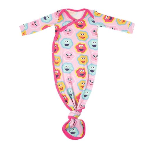 Copper Pearl Baby Gown - Knotted Newborn Sleepers for Baby Boy and Girl, Soft Stretchy Long Sleeve Infant Gowns with Bottom Tie and Hand Mittens, Perfect Hospital Coming Home Outfit (Abby and Pals)