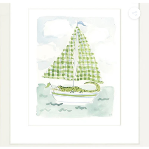 The "Sailboat Menagerie Alligator" Fine Art Print