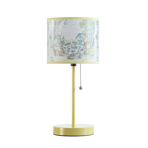 Idea Nuova Table Lamp for Kids, Stick Lamp with Printed Shade & Pull Chain, Bedroom or Nursery Nightstand Lighting,Winnie The Pooh