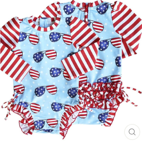 Long Sleeve Rash Guard With Ruffle Bottom | All Prints