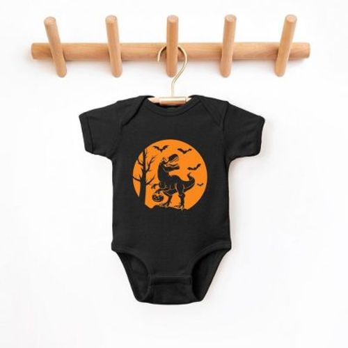 The Juniper Shop Dinosaur Moon Baby Bodysuit - 12 Month - Black