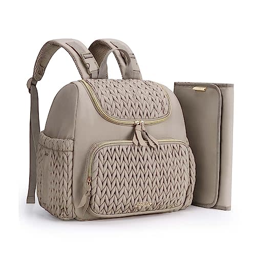 mommore Diaper Bag Small Diaper Backpack Stylish Baby Travel Backpacks with Insulated Pockets, Changing Pad, Stroller Straps
