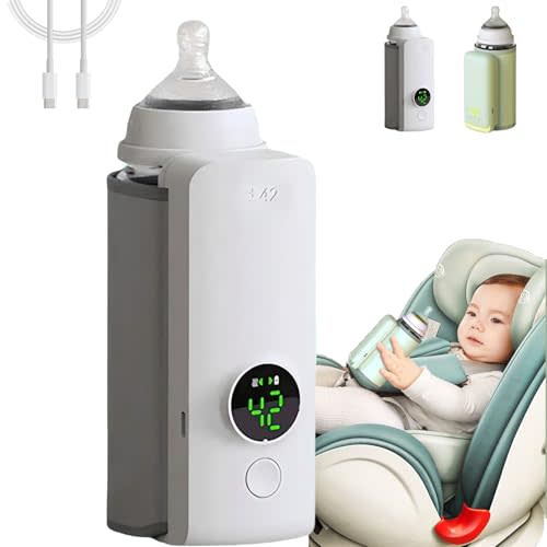 Bottle Warmer,Bottle Buddy Bottle Warmer,Buddybottle - Portable Bottle Warmer,Bottle Warm Baby Bottle Warmer with LCD Display,for Keep Milk Warm (White)