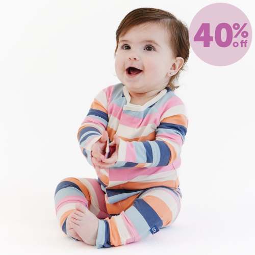 big multi stripe pink cloudstretch™ magnetic convertible coveralls – Magnetic Me