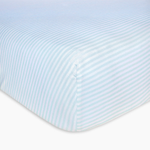 Burt's Bees Baby Organic Cotton Jersey Fitted Crib Sheet - Sky Stripe, 1