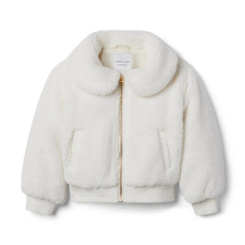 Faux Fur Bomber Jacket - Cream And Sugar, 12-18 M