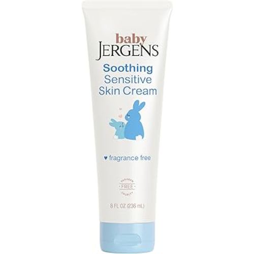 Jergens Baby Soothing Sensitive Skin Cream, Cream for Infant Dry Skin, Baby Cream for Dry Skin, Pediatrician-tested, Fragrance-free, 8 Fl Oz