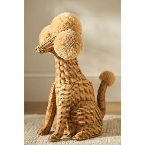 Poodle Dog Woven Wicker Basket