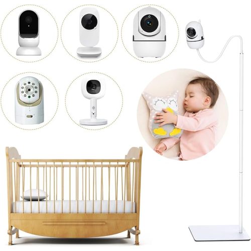 Baby Monitor Stand for HelloBaby,Nanit Pro,Optics DXR-8 Pro,Vtech,Momcozy BM01,Owlet,Eufy,Motorola Baby Camera, Universal Adjustable Baby Monitor Mount Holder