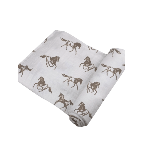 Galloping Horses Bamboo Swaddle