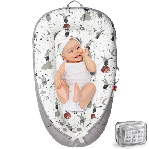Baby Lounger - Baby Lounger for Newborn 0-24 Months, Breathable & Soft Baby Nest, Portable and Lightweight Lounger for Home and Travel, Ideal Newborn Babies Essentials