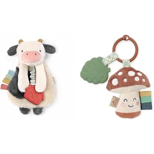 Itzy Ritzy - Itzy Lovey Including Teether, Textured Ribbons & Dangle Arms; Features & Itzy Pal Infant Toy & Teether Includes Lovey, Crinkle Sound, Textured Ribbons & Silicone Teether