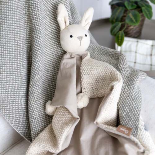 Avery Organic Cotton Baby Lovey Blanket (Ollie The Bunny) - Crane Baby | Maisonette