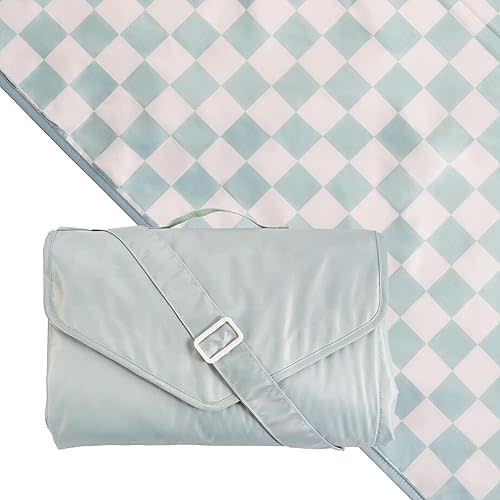 Tiny Twinkle Waterproof 5'x7' Picnic Blanket - Sage Checkers