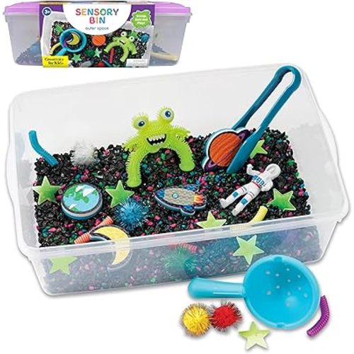 Creativity for Kids Sensory Bin: Outer Space Toys - Preschool and Toddler Sensory Toys, Kids Gifts for Boys and Girls Ages 3-5+, 10.25 x 14.5 x 4.75 inches
