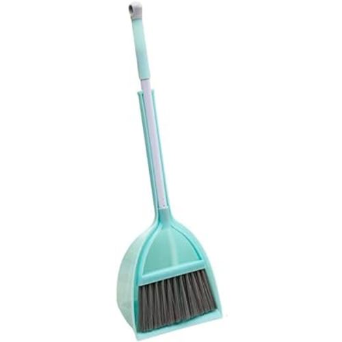 Xifando Mini Broom with Dustpan for Kids,Little Housekeeping Helper Set (Light Blue)