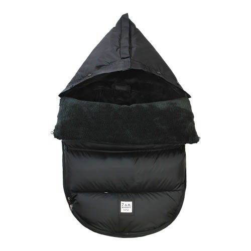 7 A.M. ENFANT PlushPOD Fleece Lined Water Repellent Car/Seat Stroller Bunting, Black Plush