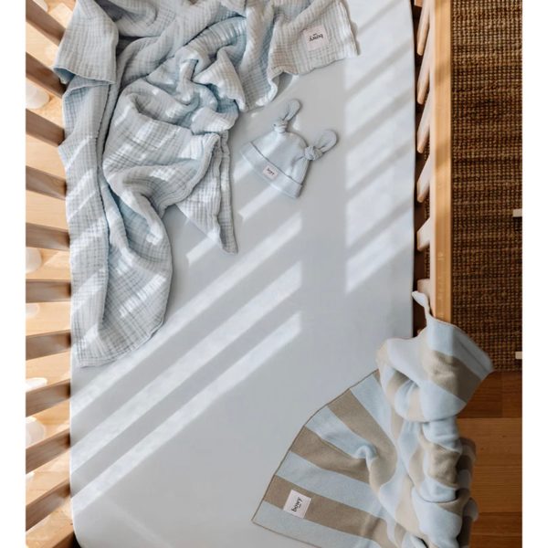 Fitted Cot Sheet - Powder Blue