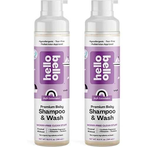 Hello Bello Extra Gentle Shampoo & Body Wash I Tear Free, Hypoallergenic and Pediatrician Tested Plant Based Formula for Babies and Kids I Lavender Scent I 20 FL Oz (2 Packs of 10oz)