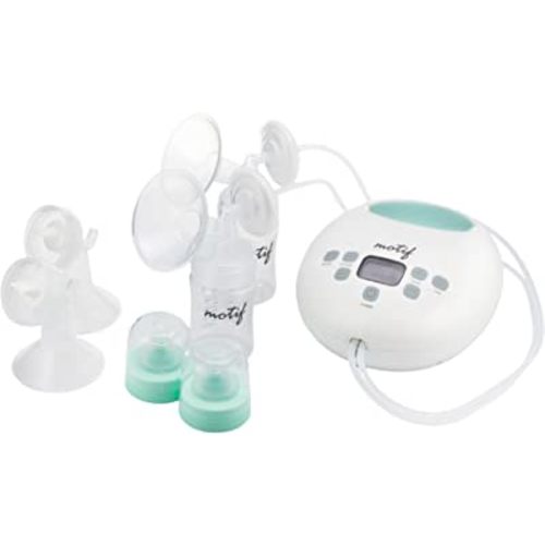 Motif Medical Luna Double Electric Pump for Breastfeeding - Portable Pump Breastfeeding w/Battery - Hospital Grade Pump w/LED Light - Hands-Free Breast Pump, Quiet Motor Baby Breast Pump