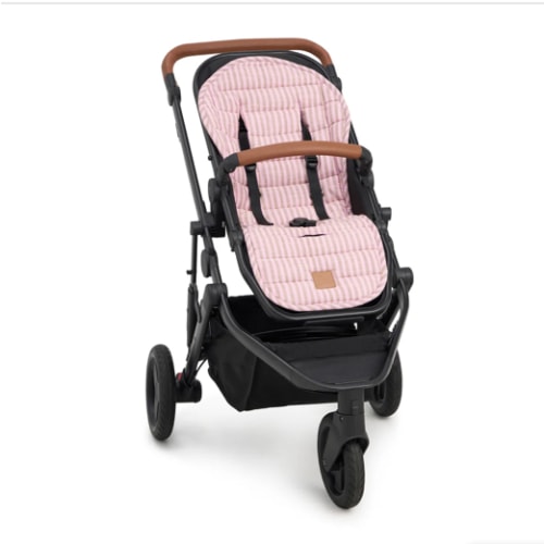 Mocha Stripe Universal Linen Pram Liner