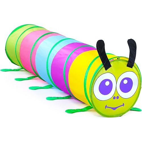 PigPigPen Kids Tunnel for Toddlers,Pop Up Play Tunnel Tent for Babies or Dogs, Indoor & Outdoor Toys for Kids Backyard Playset. (Colorful Modeling Play Tent)