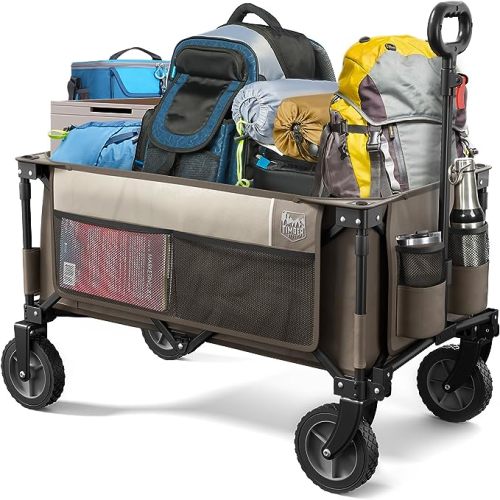 TIMBER RIDGE Folding Utility Wagon, Tan