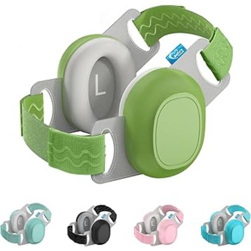 Bella's Friends Baby Ear Protection for Infants & Toddlers(3–48 Months) - Lightweight 24dB Noise Cancelling Headphones - Safe fit & Comfort Earmuffs - Improve Sleep - Baby Travel Essential, Green