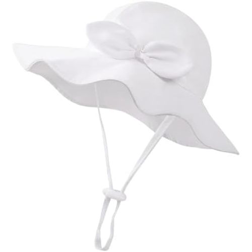 Baby Girl Sun Hat Toddler Beach Hats with UPF 50+ Protective Infant Summer Hat with Wide Brim Baby Girls Bucket Hat