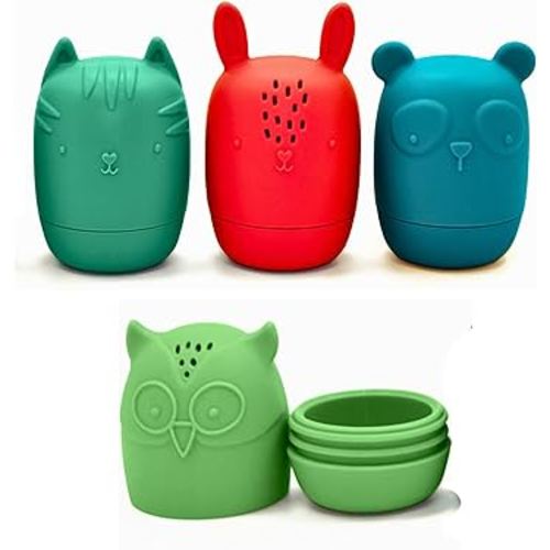 Toy Appétit Mold Free Bath Toys - Silicone Baby Bath Toys - Bath Toys for Babies 6-12 Months - Non-Toxic Bath Toys - 4pc Pool Toys for Infants - Baby Bathtub Toys for Toddlers - Woodland Creatures