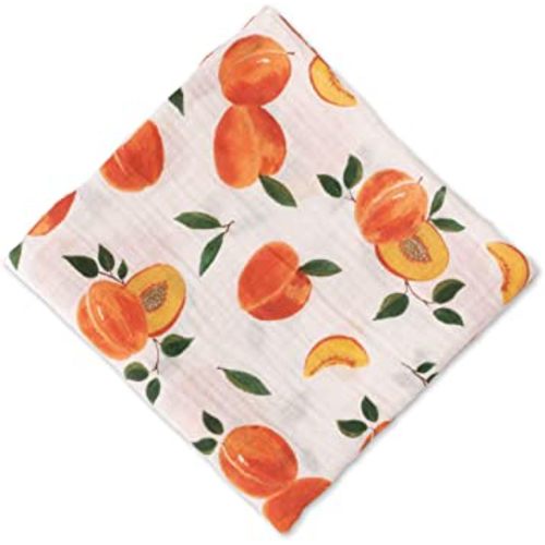 Red Rover Kids Cotton Muslin Swaddle - 47”x 47”- 100% Cotton – Machine Washable – Softer with Every Wash – Playful Designs -Soft, Breathable & Lightweight – Unisex (Peachy)