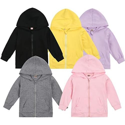 Imcute Baby Zip Up Hoodie, Unisex inflant Toddler Long Sleeve Sweatshirts Lightweight Jacket Hooded Coats Fall Winter Outfits