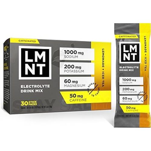 LMNT Zero Sugar Electrolytes - Lemonade Iced Tea | Drink Mix | 30 Count