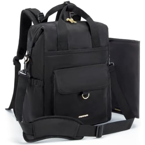 mommore Diaper Bag Backpack, Large Baby Bag for Girl Boy Convertible Diaper Bag Tote with Changing Pad, Insulated Pockets, Stroller Buckles, Travel Diaper Bag with Removable Shoulder Strap