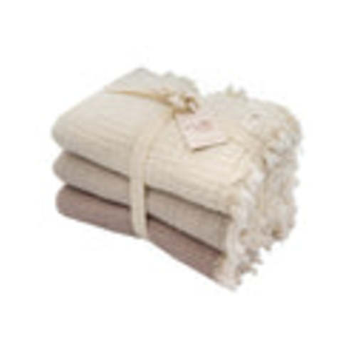 Little Fishies Gauze Receiving Blanket Set - 3 Pack - Natural / Beige / Warm Taupe | Sand Cloud