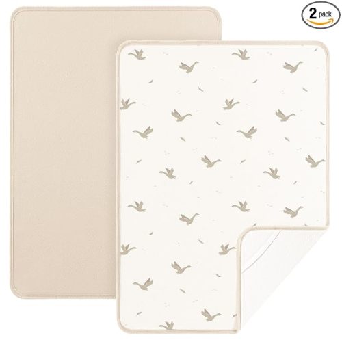 Portable Changing Pad for Baby, Absorbent and Soft Diaper Changing Pad Portable 2 Pack Changing Mat Travel 35 * 29.5 inch, Newborn Shower Gifts - Apricot&Goose