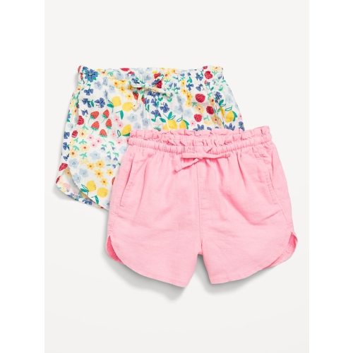 Dolphin-Hem Shorts 2-Pack for Toddler Girls