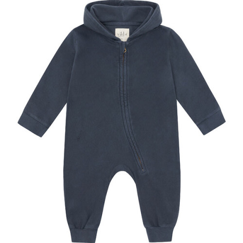 Organic Cotton Jumpsuit, Natural Stone Blue & Palmetto Dye - Vild House of Little | Maisonette