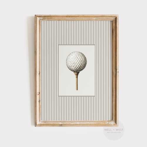 Golf Ball Print | Vintage Style Golf Tee Painting | Boys Room Printable | Sports Office Decor | Golf Nursery Art | Golf Lovers Gift | P559