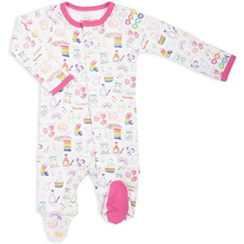 Magnetic Me Footie Pajamas - 100% Organic Cotton Baby Pajamas - Quick Magnetic Fastener Sleeper for Baby Boy and Girl
