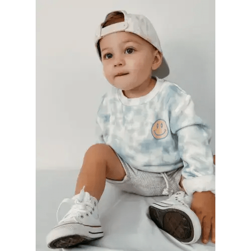 6-12 M Blue Sky Tie Dye Crewneck