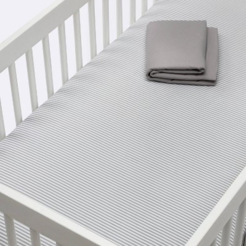 Fitted Crib Sheet - Cloud Island™ Stripe/Gray 2pk