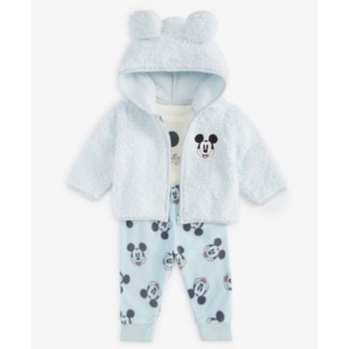 Baby Boys Mickey Mouse Fleece Jacket, Bodysuit & Pants Set