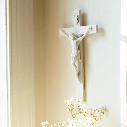 Crucifix White Resin Classic - 10'' - 2019380