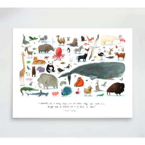 'The Animals' Oliver Jeffers Art Poster