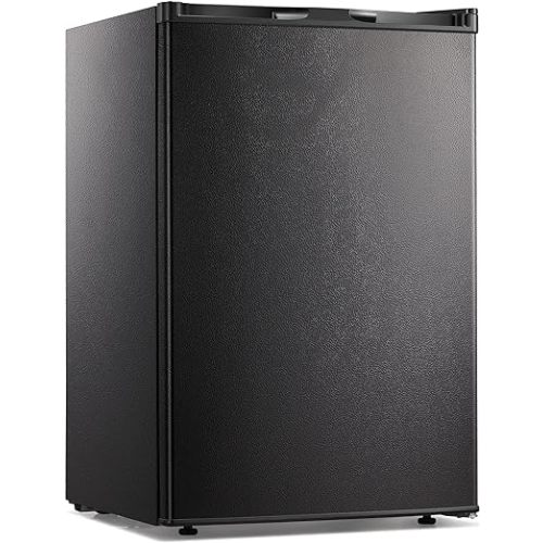 Kismile Upright Freezer,3.0 Cu.ft Mini Freezer with Reversible Single Door,Removable Shelves,Small Freezer with Adjustable Thermostat for Home/Dorms/Apartment/Office (Black)