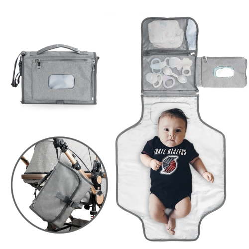 Portable Diaper Changing Pad, Travel Changing Pad for Baby Newborn Girl & Boy, Baby Changing Pad with Built-in Pillow Smart Wipes Pocket, Waterproof baby changing pad- Gifts for Baby Shower