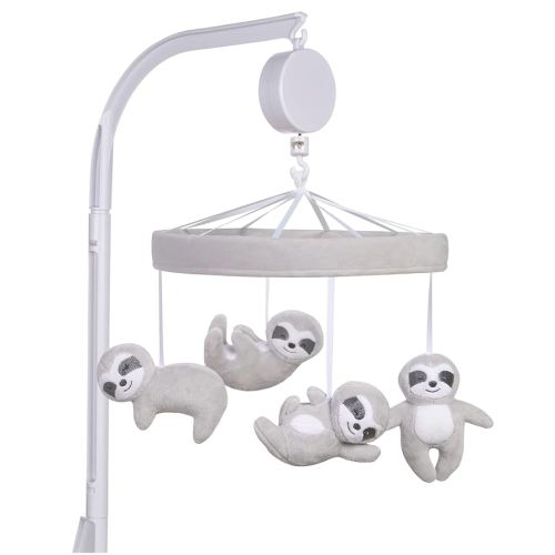 Sammy & Lou Sloths Baby Crib Mobile with Music, Crib Mobile Arm Fits Standard Crib Rail