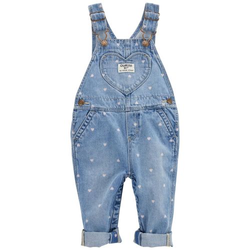 Baby Heart-Print Knit Denim Overalls - OshKosh | Carter's